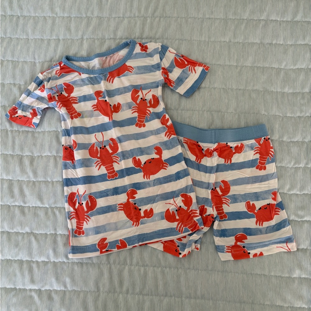 Little Sleepies Crustacean Crew short sleeve and shorts set 3T